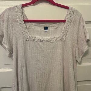 Old Navy Cream Square Neck Short Sleeve Women's Top